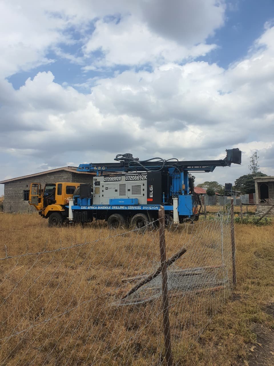 Drilling rig in field