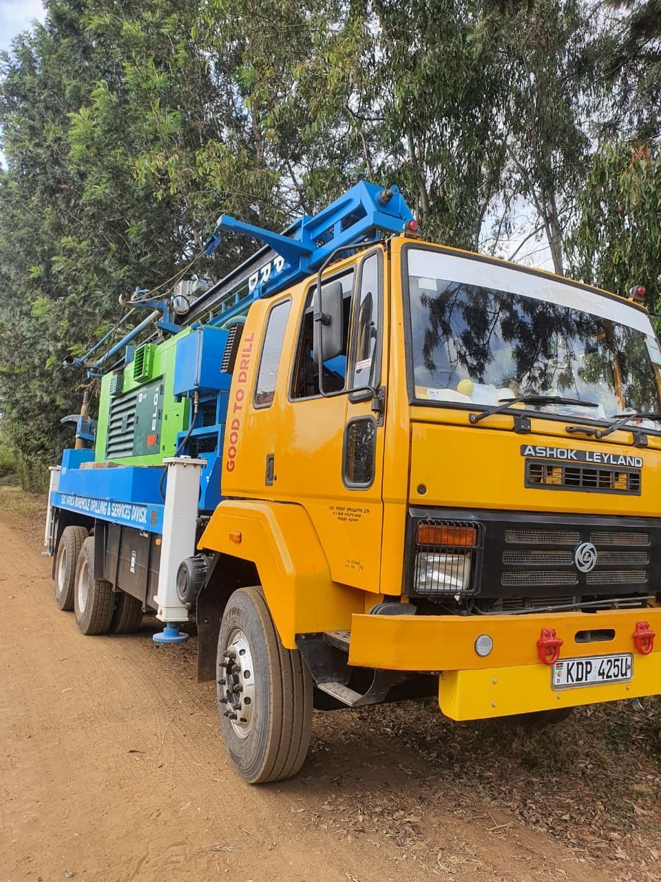 Borehole drilling truck